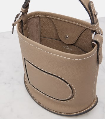 Bucket-Bag Pin Surpiqué Mini aus Leder | Delvaux