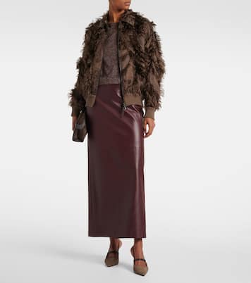 Maxirock aus Leder | Brunello Cucinelli