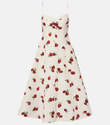 Isabella printed silk and cotton midi dress | Khaite