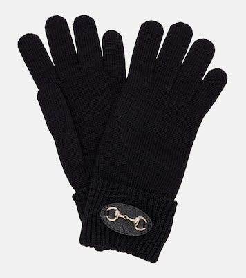 Horsebit ribbed-knit wool gloves | Gucci