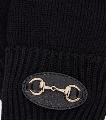 Horsebit ribbed-knit wool gloves | Gucci