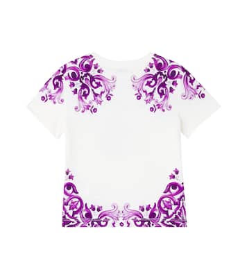 DG Majolica cotton T-shirt | Dolce&Gabbana Kids