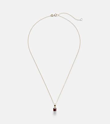 Halskette aus 10kt Gelbgold mit Granat | Stone and Strand