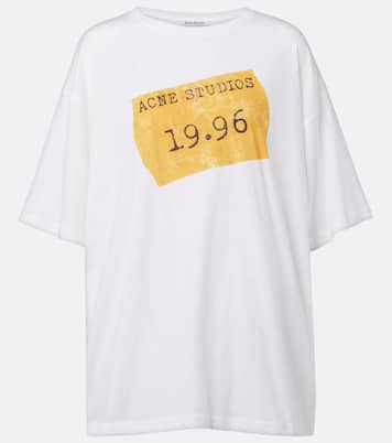 Camiseta en mezcla de jersey con logo | Acne Studios