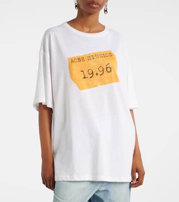 Camiseta en mezcla de jersey con logo | Acne Studios