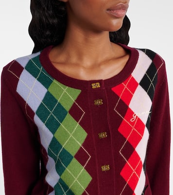 Argyle wool and cashmere cardigan | Ganni