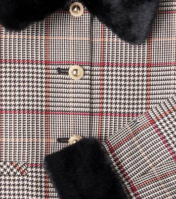 Houndstooth wool-blend jacket | Self-Portrait Kids