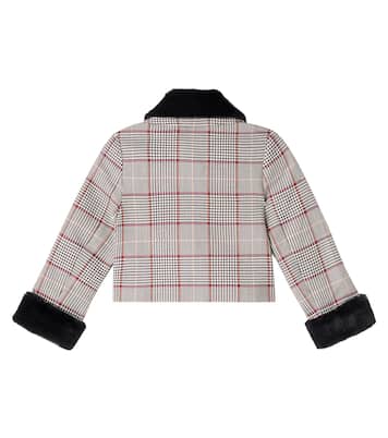 Houndstooth wool-blend jacket | Self-Portrait Kids