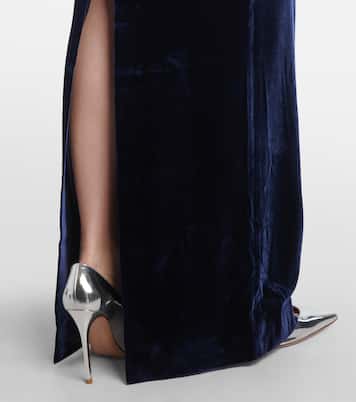 Scarf-detail velvet corset gown | Roland Mouret