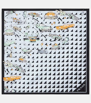 Printed silk twill scarf | Prada