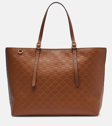 Tote Bag Emblem GG aus Leder | Gucci