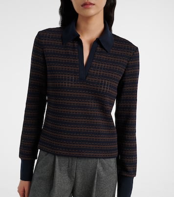 Kamal striped polo sweater | Veronica Beard