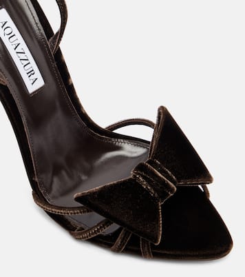 Black Tie 105 bow-detail velvet sandals | Aquazzura
