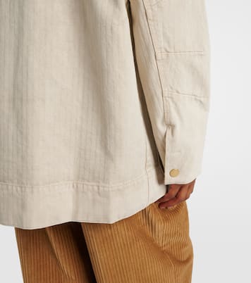 Abbas suede-trimmed cotton field jacket | Veronica Beard