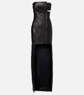 Cutout asymmetric leather maxi dress | Jean Paul Gaultier