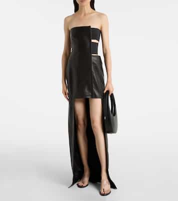 Cutout asymmetric leather maxi dress | Jean Paul Gaultier