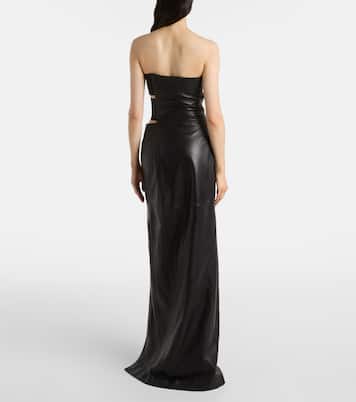 Cutout asymmetric leather maxi dress | Jean Paul Gaultier