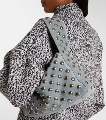 Elena Medium studded suede shoulder bag | Khaite