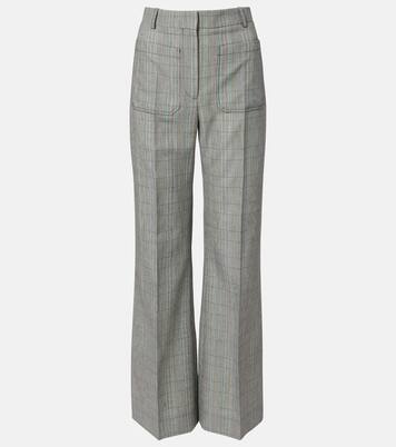 Checked virgin wool straight pants | Victoria Beckham