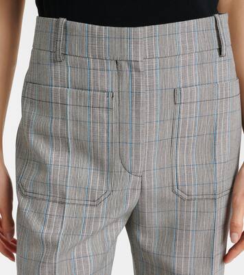 Checked virgin wool straight pants | Victoria Beckham