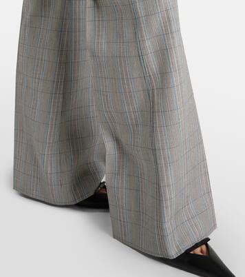 Checked virgin wool straight pants | Victoria Beckham