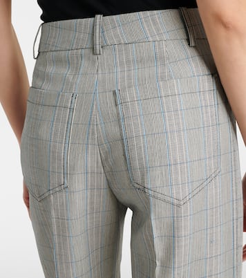 Checked virgin wool straight pants | Victoria Beckham