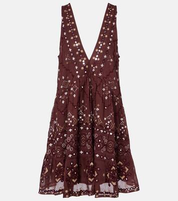 Embroidered cotton minidress | Juliet Dunn