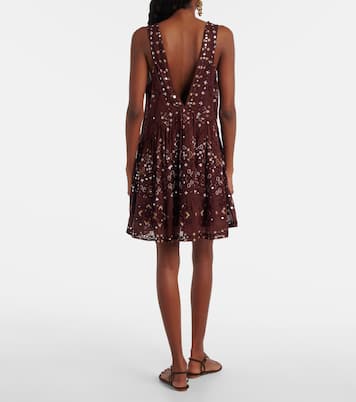 Embroidered cotton minidress | Juliet Dunn
