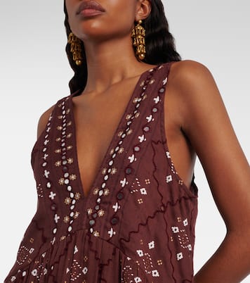 Embroidered cotton minidress | Juliet Dunn