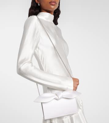 Bow Tie Mini satin clutch | Aquazzura