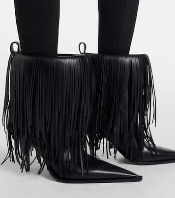 Avenue 90 leather fringe ankle boots | Balenciaga
