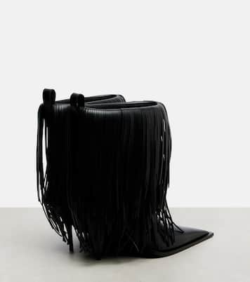 Avenue 90 leather fringe ankle boots | Balenciaga
