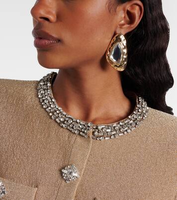 Crystal-embellished earrings | Self-Portrait