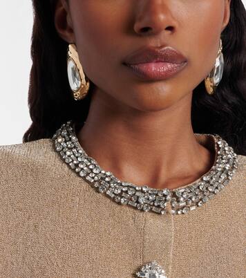 Crystal-embellished earrings | Self-Portrait