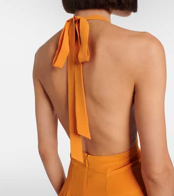 A Dos Nu silk satin minidress | Saint Laurent