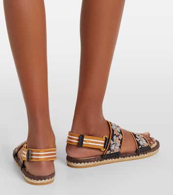 Sandalias Bribri de rafia con piel | Valentino Garavani