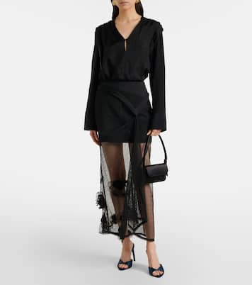 Dorian Mini leather-trimmed shoulder bag | Victoria Beckham