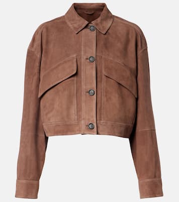 Monili cropped suede jacket | Brunello Cucinelli