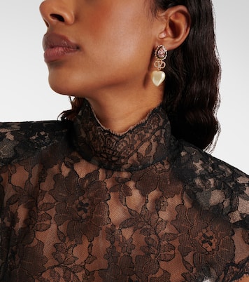 Ohrringe VLogo mit Kristallen und Zierperlen | Valentino