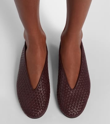 Rosa Intrecciato leather ballet flats | Bottega Veneta