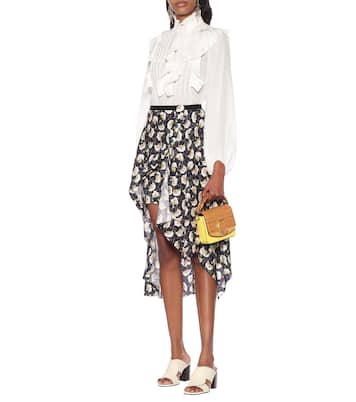 Falda midi de seda elastizada | Chloé