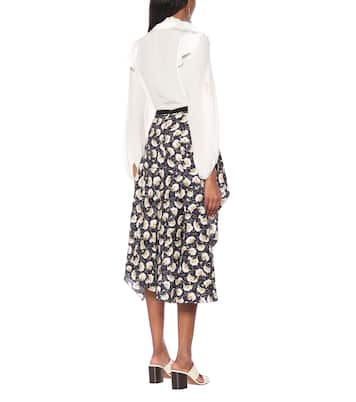 Falda midi de seda elastizada | Chloé