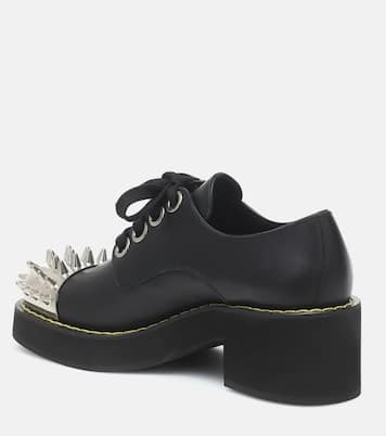 Stringate in pelle con borchie | Miu Miu