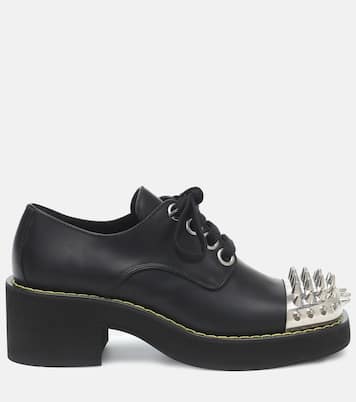 Stringate in pelle con borchie | Miu Miu