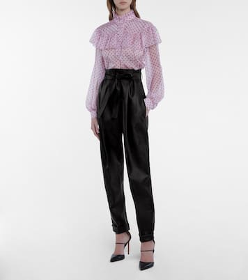 Pantalon paper bag en cuir synthétique | Philosophy di Lorenzo Serafini