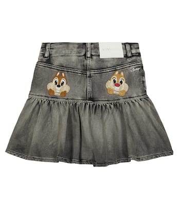 x Disney® - Gonna in denim con ricami | Monnalisa
