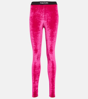 Logo velvet leggings | Tom Ford