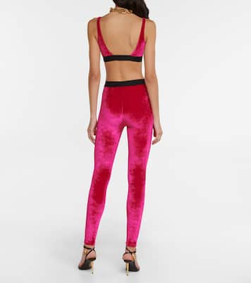 Logo velvet leggings | Tom Ford