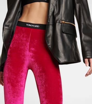 Logo velvet leggings | Tom Ford
