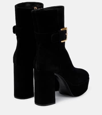 Suede platform ankle boots | Miu Miu